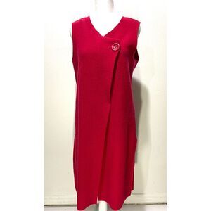 Chico's wool cardigan Vintage long cover up red dress festive winter women's S